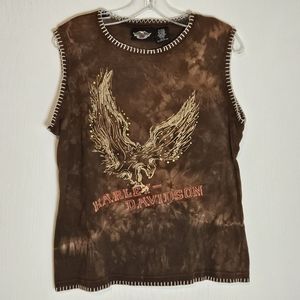 Womens Harley Davidson Rhinestone Eagle Tank Top